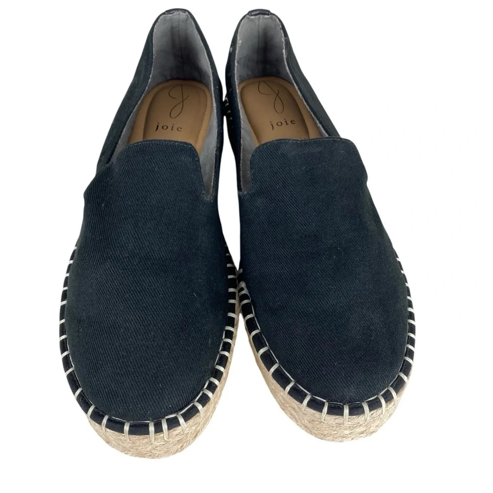 Joie Cara Espadrille Black Slip On Loafers Flats Women’s Size 9.5